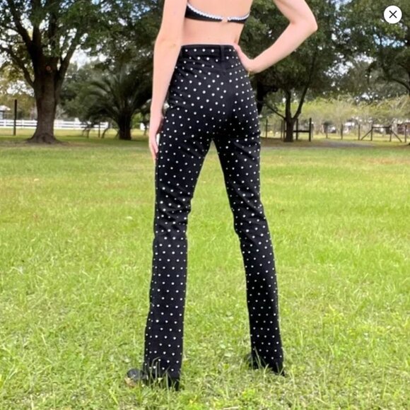Gianni Bini NWT High Waisted Black Rhinestone Jeans - Picture 3 of 5
